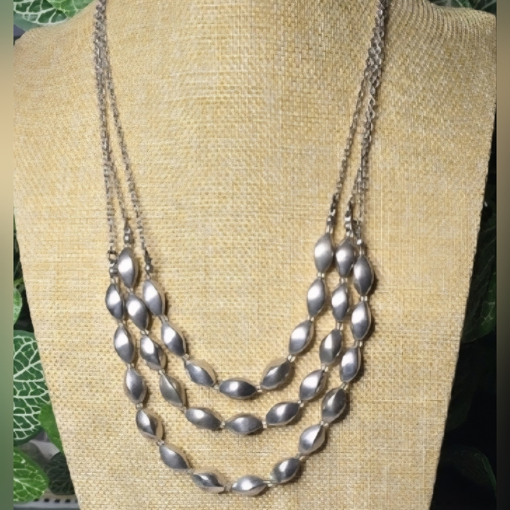 Chico's Silver Tone Multi Layered Necklace